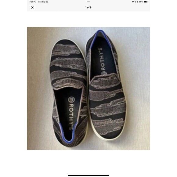 ROTHYS The Original Gold Shimmer Women’s Size 7.5 Slip On Sneakers - Picture 1 of 9